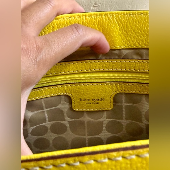 kate spade Yellow Leather Tote with Scarf Accent EUC - Picture 9 of 9
